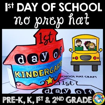 Preview of FIRST DAY OF SCHOOL ACTIVITY KINDERGARTEN BACK TO SCHOOL CRAFT HAT OR CROWN PREK