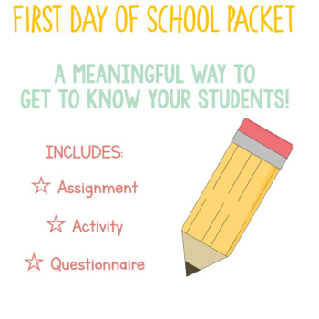 Preview of FIRST DAY OF SCHOOL PACKET! Get Your Students Moving While Getting to Know Them