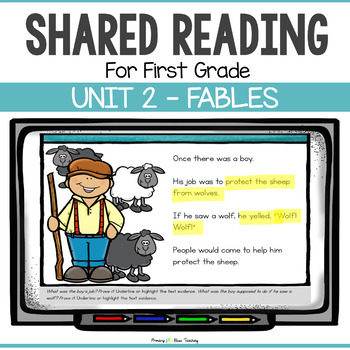 Preview of FIRST GRADE FABLES SHARED READING LESSONS and ACTIVITIES