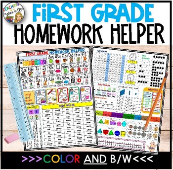 Preview of FIRST GRADE HOMEWORK HELPER with editable sight words