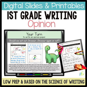 Preview of FIRST GRADE EXPLICIT OPINION WRITING CURRICULUM with WRITING PROMPTS