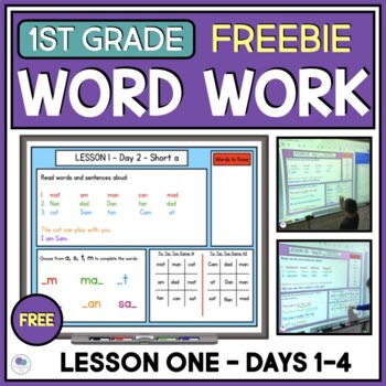 Preview of First Grade Word Work Activities Phonics Games And Grammar | FREEBIE