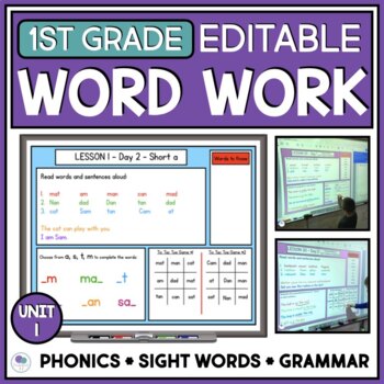 Preview of First Grade Word Work Activities Phonics Games And Grammar | Unit 1