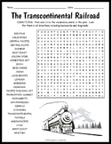 FIRST TRANSCONTINENTAL RAILROAD Word Search Puzzle Workshe