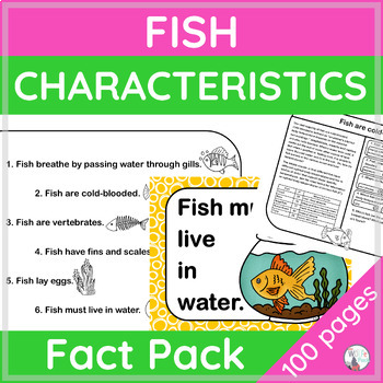 Preview of Fish Characteristics Fact Pack - Animal Traits Classifications Groups