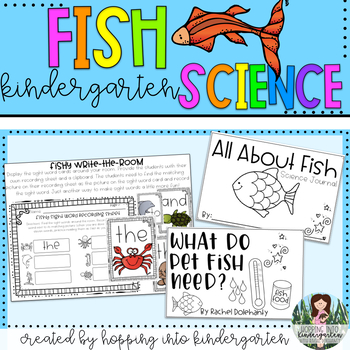 Preview of FISH - Kindergarten Science journal, book, and activities