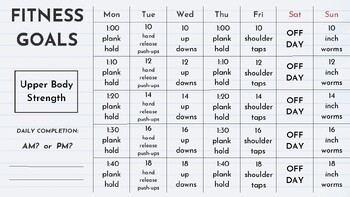 Preview of FITNESS TESTING - GOAL CALENDARS (printables)