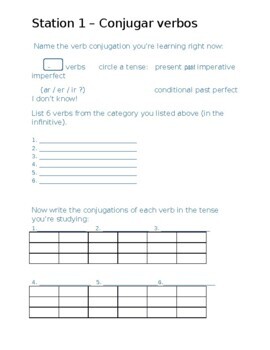 Preview of FIVE Spanish Stations for your Classroom - Adaptable to Any Level