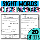 Sight Word Cloze Reading Passages- Fill in the paragraphs 