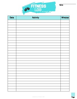 Preview of Fitness Log | Simple & Printable for Homeschool
