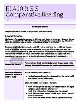 Preview of FL BEST ELA Grade 10 ELA.10.R.3.3 Comparative Reading FAST Question Stems