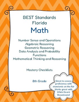 Preview of FL BEST Standards - Data Tracking - Math | 8th Grade | Digital & PDF
