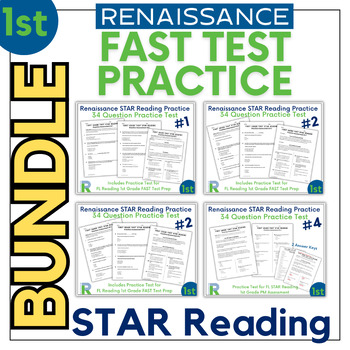 Preview of FL FAST STAR Reading Practice Test Prep - 1st Grade - BUNDLE -  4 Practice Tests