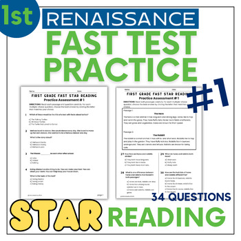 Preview of FL FAST STAR Reading Practice Test Prep - 1st Grade - TEST# 1