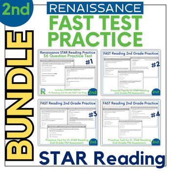 Preview of FL FAST STAR Reading Practice Test Prep - 2nd Grade - BUNDLE -  4 Practice Tests