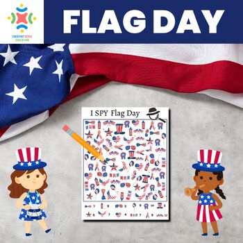 Preview of FLAG DAY I Spy Counting QUIZ Activity