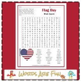 FLAG DAY Word Search Puzzle Handout Fun Activity