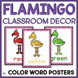 Flamingo Classroom Decor Color Word Posters Anchor Charts