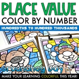 Groundhog Day Place Value Color by Number Activities