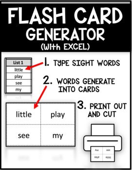 Preview of FLASH CARD Generator (Type and automatically generate words)