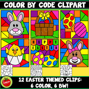 Preview of Easter Color By Code Clipart