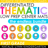 First Grade Thematic No Prep Math and Literacy Centers 1st Grade