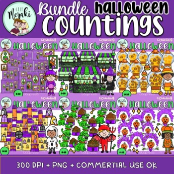 Preview of FLASH DEAL! Halloween Counting Clipart GROWING BUNDLE. Halloween contando.