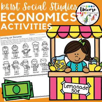 Preview of FLASH DEAL K & 1st Grade Economics Worksheets | Personal Finance Activities
