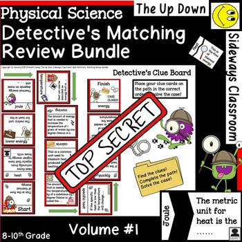 Preview of Physical Science Volume #1 Detective's Matching Review Bundle