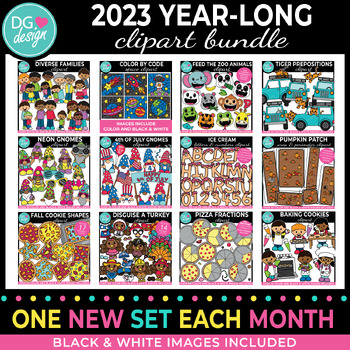 Preview of FLASH DEAL | Year-Long Growing Clipart Bundle | Mystery Bundle | Cute Clipart