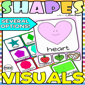Preview of 2D Shapes Visuals Flashcards Posters Picture Cards Pack