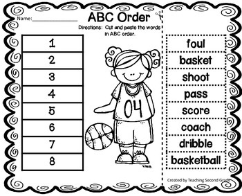 abc order worksheets by teaching second grade teachers pay teachers