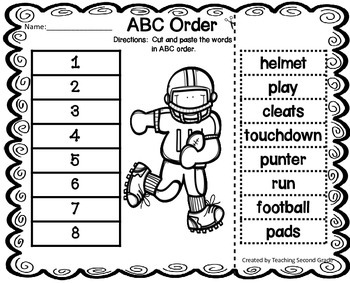 ABC Order Worksheets by Teaching Second Grade | Teachers Pay Teachers