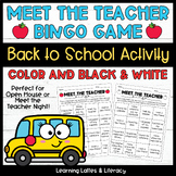 $1 DEAL Back to School Activity Meet the Teacher Bingo Ope