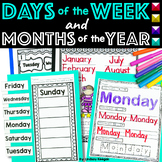 Months and Days of the Week Worksheets Including Cut and Paste