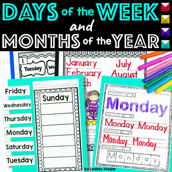 Preview of Days of the Week Printables and Months of the Year Worksheets for Calendar Time