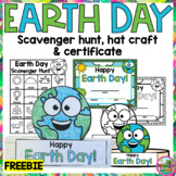 Earth Day Scavenger Hunt, Hat Craft and Certificate Activities