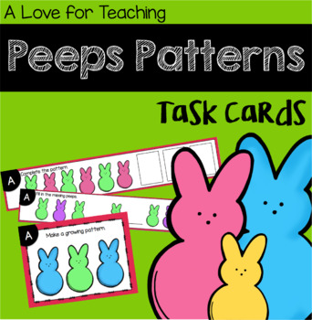 Preview of Easter Marshmallow Peeps Patterns Task Cards
