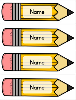 FLASH FREEBIE Editable Pencil Name Tags by Teaching Two Monkeys