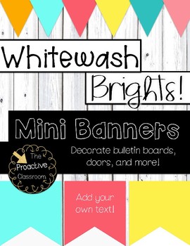 Preview of Editable Banners (Mini Sized) White Wash Brights Farmhouse