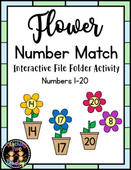 Preview of Flower Number Match Interactive File Folder Activity (1-20)
