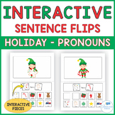Christmas Theme Interactive Sentence Flips - Pronouns