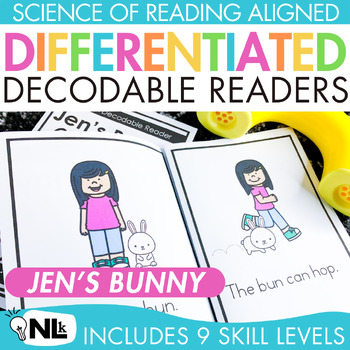 Preview of FLASH FREEBIE! Jen’s Bunny Differentiated Decodable Reader Science of Reading