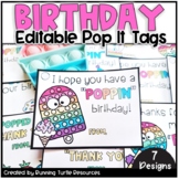 Pop It Fidgets Birthday Tags, Student Gifts, Party Favors 
