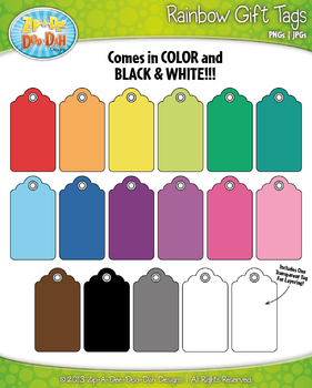 Preview of FREE Rainbow Gift Tags Set 1 Clipart {Zip-A-Dee-Doo-Dah Designs}