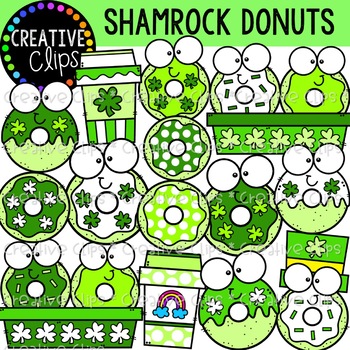 Preview of FLASH FREEBIE Shamrock Donut Buds {St. Patrick's Day Clipart}