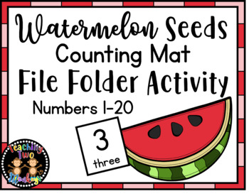 Preview of May/Summer Watermelon Seeds Counting Mats File Folder Activity (1-20)