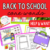 Back to School Core Vocabulary Unit for Speech Therapy | W