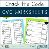 Crack the Code cut and paste CVC Worksheets Kindergarten, 
