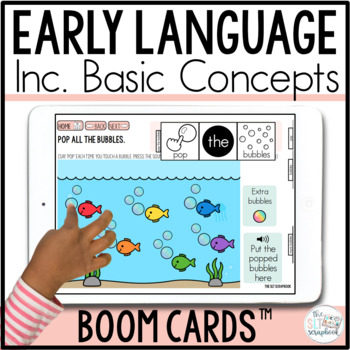 Preview of Early Language Boom Cards™- Basic Concepts & Core Words - Digital Speech Therapy